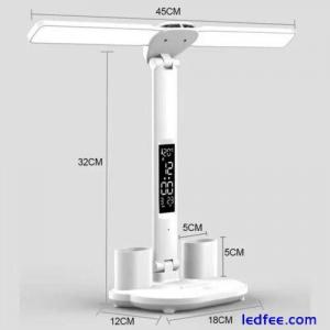 LED Table Lamp Dimmable Desk Lamp 2 USB Head Foldable Eye Protection Desktop Rea