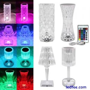 LED Crystal Touch Table Lamps 3D Diamond Bedside Night Light Acrylic Desk Lamp