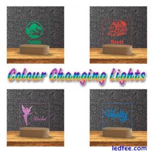 Night Light LED Desk Lamp Personalised Colour-Changing  - Many Designs Xx