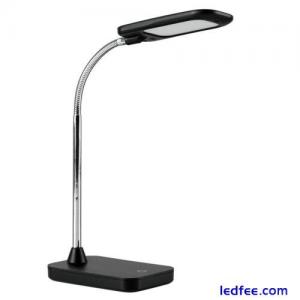 Dimmable Task Lamp LED Black Adjustable Chrome Touch Light Reading Office Desk