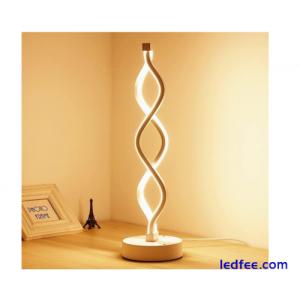 Table Desk Lamp LED Spiral Light Bedside Curved Bedroom Home Light Warm White