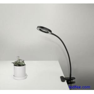 USB Black Clip LED Magnifier Flexi Light. 961114B Craft/Reading Desk Table Lamp