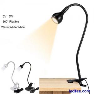 USB Clip On Flexible Bedside Table Desk Lamp Reading LED Light Bed Study Light
