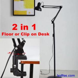 Metal Adjustable Floor Lamp Reading Task Study Desk Craft Spotlight Office Light