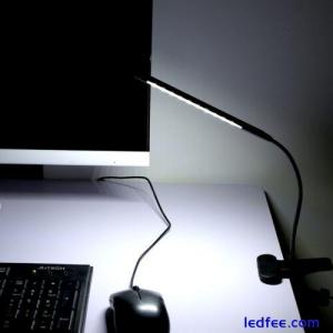 USB Rechargeable Touch Sensor LED Desk Table Lamp Flexible Clip On Book US