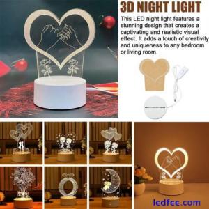 Desk LED Night Light Creative Bedroom Bedside Table Valentine&apos;s gift Day R5U9