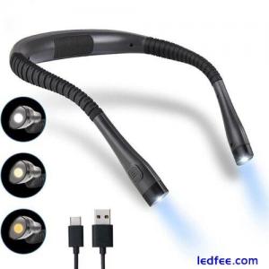 Rechargeable LED USB Neck Light Book Light for Reading in Bed 9 Lighting Modes