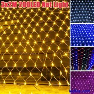 Christmas Window Lights Indoor LED String Fairy Curatin Net Mesh Lights Outdoor