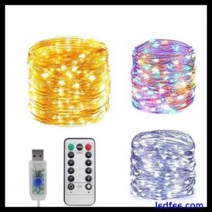 USB Plug In Remote 50-200 LED Micro Copper Wire String Lights Party Fairy Light