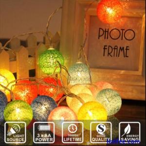 10/20 LED Fairy String Lights Cotton Ball Bedroom Party Indoor Wedding Decor UK