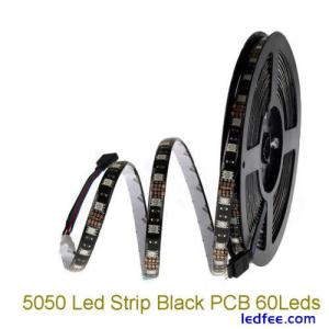 LED Strip Lights black PCB DC 12V SMD 5050 RGB RGBW RGBWW tape string lamp 1-5M