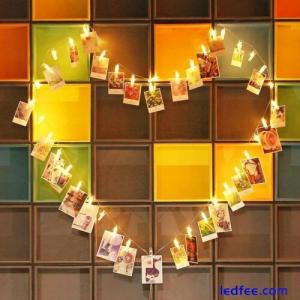 LED Photo Clip String Lights 10/30/50 Hanging Peg Clips Fairy Christmas Cards 