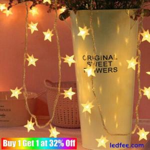 LED Battery Operated Star Lights Fairy String Light Christmas Party Bedroom Lamp