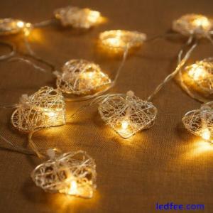 20 LED Mesh Heart Lights - Bat...