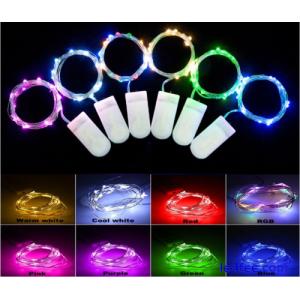 LED String Light 2m Wire 20 LED Flat Fairy Up Wine Bottle Battery Powered Glow