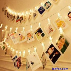 40 LED Battery Photo Clip Light Peg Fairy String Lights Wedding Picture Hanging