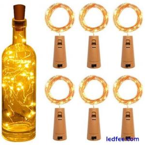 Copper Bottle String Lights Light 15 LED Warm Cool White Fairy Wine Cork Shaped 