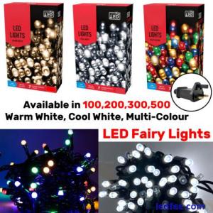 100-500 LED String Fairy Lights Mains Plug In Outdoor Christmas Tree Home Decor