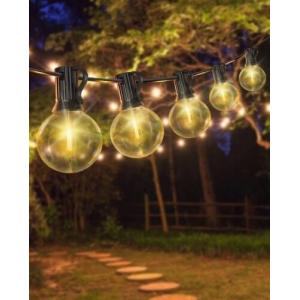 FOCHEA LED String Lights Mains Powered 15M/50FT, G40 Festoon Lights Outdoor 