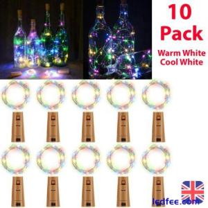 2/10pcs Bottle Stopper Fairy String Lights Wine/Gin Battery Cork Shaped Top UK