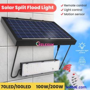 100W/200W Solar Street Light Waterproof Outdoor Garden Lamp Dusk-to-Dawn+Remote
