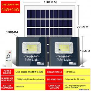 500W LED Solar Floodlight Panel Street Lights Outdoor Yard Waterproof W/ Remote