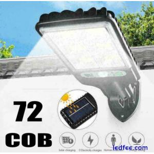 72 LED Solar Flood Light Security Motion Sensor Wall Street Yard Outdoor Lamp