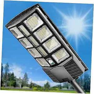  Solar Street Lights Outdoor: Dusk to Dawn Solar Parking Lot Lights with 1000W