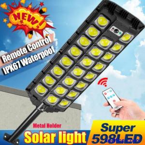 Outdoor Solar Street Light Motion Sensor Lamp Commercial Dusk to Dawn Road Lamp