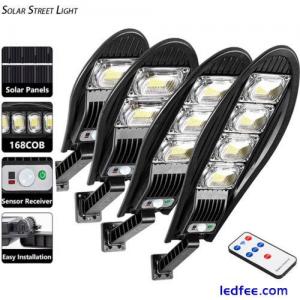 1500LM Solar LED Street Light Motion Sensor Remote Wall Flood Yard Outdoor Lamp