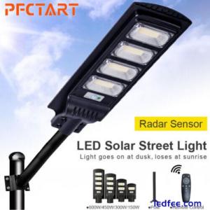 LED Street Light Solar Power with Pole Remote Control sensor Waterproof Garden