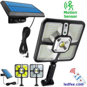 Outdoor Solar LED Street Light Motion Sensor Garden Yard Garage Safety Wall Lamp