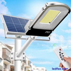 150W Commercial Solar Street Light LED Outdoor IP65 Dusk-to-Dawn Road Lamp +pole