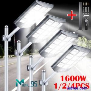 4PCS Commercial Solar Street Flood Lights Outdoor Area Dusk To Dawn Wall Lamp US