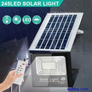 Commercial 200W 245 LED Solar Street Flood Light Outdoor Dusk To Dawn Wall Lamp