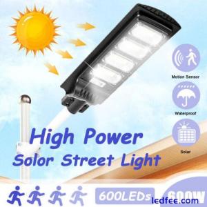 600W LED Solar Street Lamp Waterproof Bright Security Wall Flood Light with Pole