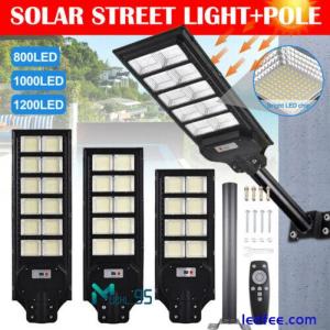 Weathproof 9000000LM 1200W LED Solar Street Light Dust-Dawn Road Lamp+Timer+Pole