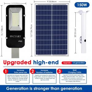 Commercial LED Solar Street Light Outdoor Wall Lights Dusk To Dawn Lamp + Pole