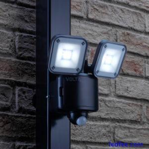 Auraglow Twin Lamp LED Flood Security Light Battery Powered PIR Motion Sensor