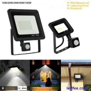 10-100W Outdoor Security Light Flood LED PIR Motion Sensor Slimline Floodlight
