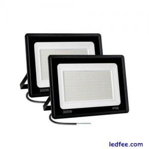 300W LED Flood Light Bulbs 2 Pack, Outdoor Waterproof IP66, 6000K Daylight Wh...