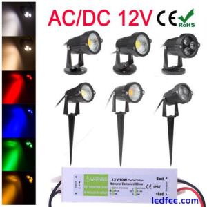 Outdoor IP65 6W 9W COB LED Landscape Garden Path Flood Spot Light + 12V Adapter