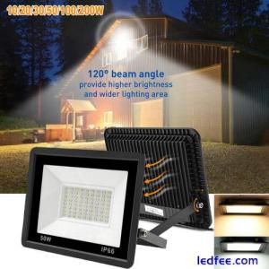 LED Flood Light 10-200W PIR Motion Sensor Spotlight Security Outdoor Garden Lamp