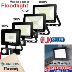 10W-100W Outdoor LED Floodlight PIR Motion Sensor Garden Flood Security Light UK