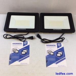 Morsen Black White IP66 Waterproof 300W 30000lm Security LED Flood Light 2 Pack