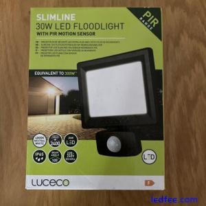 Luceco PIR Black 2400LM IP65 LED Flood Light - 30W (Pack of 1)