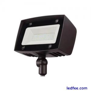 150W Equivalent Bronze Outdoor Integrated LED Flood Light, 5000 Lumens, Dusk to