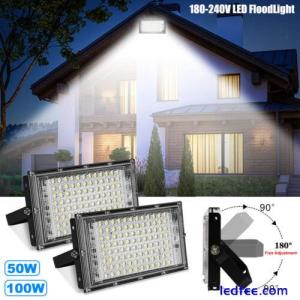 50/100W LED Fluter Floodlight IP65 Außenleuchte Garten Fassadenstrahler Außen DE