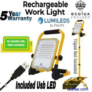 LED Rechargeable Work Light LED Spot Light Portable Floodlight w/ Power Bank UK