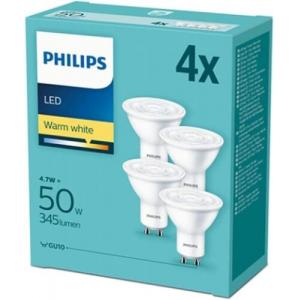 Philips 4.7W LED Energy Saving GU10 Spotlight Light Bulbs 2700K Warm White 